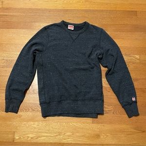HOMAGE HEATHER DARK GRAY LONG SLEEVE GO-TO CREW FLEECE SWEATSHIRT SMALL